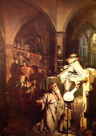 Joseph wright of derby The Alchemist Discovering Phosphorus or The Alchemist in Search of the Philosophers Stone oil painting picture